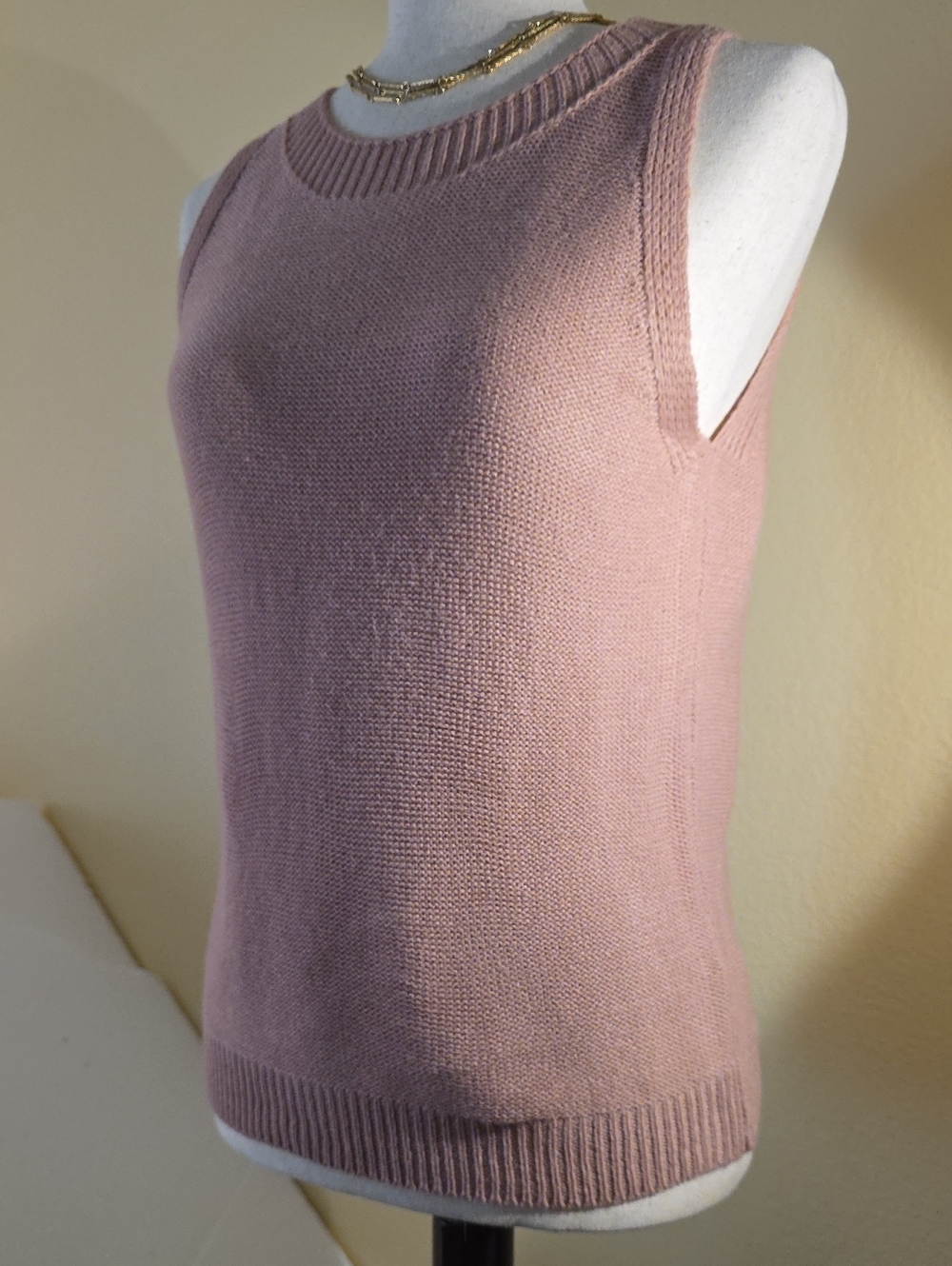 Sleeveless Knit Shell in Dusty Mauve
